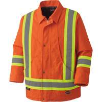 5537A Quilted Duck Safety Parka, High Visibility Orange, Small Moffatt Supply & Specialties