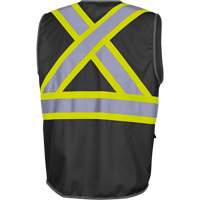 6959BK Tricot High-Visibility Safety Vest with Zipper Closure, Black, X-Small, Polyester Moffatt Supply & Specialties