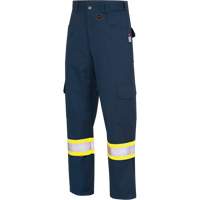 7764 FR-Tech&reg; High Visibility 88/12 FR/Arc Rated Safety Cargo Pants, 30, x 32, Navy Blue Moffatt Supply & Specialties