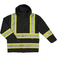 Ripstop Safety Rain Jacket, Polyester, X-Small, Black Moffatt Supply & Specialties