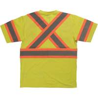 Short Sleeve Safety T-Shirt, Cotton, X-Small, High Visibility Lime-Yellow Moffatt Supply & Specialties