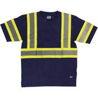 Short Sleeve Safety T-Shirt, Cotton, X-Small, Navy Blue Moffatt Supply & Specialties