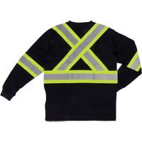 Long Sleeve Safety T-Shirt, Cotton, X-Small, Black Moffatt Supply & Specialties