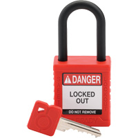 Velocity Safety Lockout Padlock, Red, Keyed Different, Nylon, 1-1/2" Width Moffatt Supply & Specialties