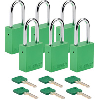 Cadenas de s&eacute;curit&eacute;, Cadenas de s&eacute;curit&eacute;, Cl&eacute;s identiques, Aluminium, Largeur de 1-1/2" Moffatt Supply & Specialties