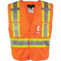 Veste d&eacute;tachable en cinq points, Orange haute visibilit&eacute;, Moyen/Petit, Polyester Moffatt Supply & Specialties