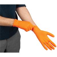 Heavyweight Tactile Grip Examination Gloves, Small, Nitrile, 8-mil, Powder-Free, Orange Moffatt Supply & Specialties