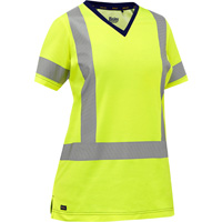 Bisley&reg; Women's X-Back Short Sleeve Shirt, Poly-Cotton, Small, High Visibility Lime-Yellow Moffatt Supply & Specialties