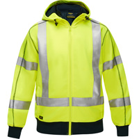 Bisley&reg; X-Back Full Zip Hooded Sweatshirt with Sherpa Lining, Small, High Visibility Lime-Yellow Moffatt Supply & Specialties