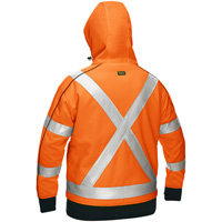 Coton ouat&eacute; doubl&eacute; de sherpa avec capuchon &agrave; fermeture &eacute;clair compl&egrave;te et X au dos Bisley pour femmes, Petit, Orange haute visibilit&eacute; Moffatt Supply & Specialties