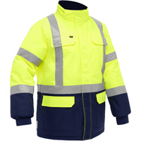Bisley&reg; X-Back Extreme Cold Jacket with Navy Bottom, Polyester, High Visibility Lime-Yellow, Small Moffatt Supply & Specialties