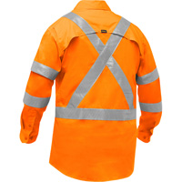 Bisley&reg; X-Back Long Sleeve Work Shirt with X-Airflow, Poly-Cotton, Small, High Visibility Orange Moffatt Supply & Specialties