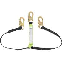 SA-64000-4 Shock Absorbing Lanyard, 4', Snap Hook Center, Snap Hook Leg Ends, Polyester Moffatt Supply & Specialties
