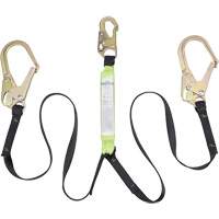 SA-64022-6 Shock Absorbing Lanyard, 6', Form Hook Center, Snap Hook Leg Ends, Polyester Moffatt Supply & Specialties