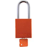 Cadenas de verrouillage de s&eacute;curit&eacute; Velocity Plus, Orange, Cl&eacute;s identiques, Aluminium, Largeur de 1-1/2" Moffatt Supply & Specialties