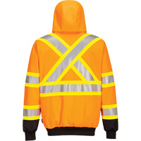 Contrast-Striped Safety Hoodie, Small, Black/High Visibility Orange Moffatt Supply & Specialties
