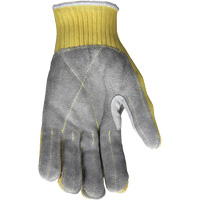 Gants de travail r&eacute;sistant &agrave; la coupe CutPro avec paume en cuir fendu, Taille Petit, Calibre 7, Enveloppe en Kevlar, ASTM ANSI niveau A3 Moffatt Supply & Specialties
