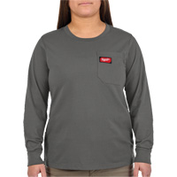 GRIDIRON Long Sleeve Pocket T-Shirt, Women's, X-Small, Grey Moffatt Supply & Specialties