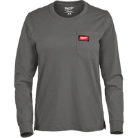 GRIDIRON Long Sleeve Pocket T-Shirt, Women's, X-Small, Grey Moffatt Supply & Specialties