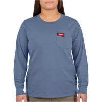 GRIDIRON Long Sleeve Pocket T-Shirt, Women's, X-Small, Blue Moffatt Supply & Specialties