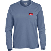 GRIDIRON Long Sleeve Pocket T-Shirt, Women's, X-Small, Blue Moffatt Supply & Specialties