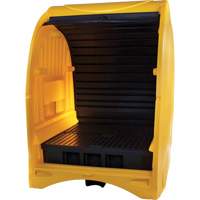 4-Drum Hard Cover Spill Pallet, 68.11" L x 61.61" W x 83.07" H, 1433 lbs. Load Capacity Moffatt Supply & Specialties