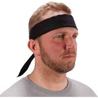 Chill-Its 6702 Cooling Headband with Embedded Polymers & Tie Closure, Black Moffatt Supply & Specialties