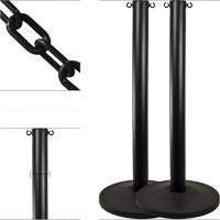 Industrial Stanchion Kit with Plastic Chain, 37" High, Black Moffatt Supply & Specialties