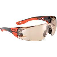 RUSH+ 2.0 M/L Safety Glasses with Black & Red Frame, Copper Lens, Anti-Fog/Anti-Scratch, ANSI Z87+ Moffatt Supply & Specialties