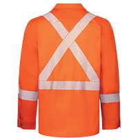 Avenger 7 oz Deluxe Segmented Striped High-Visibility Work Shirt, Style 652, Men's, Small, Orange Moffatt Supply & Specialties