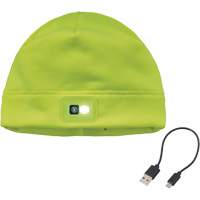 Calotte d'hiver N-Ferno avec lumi&egrave;re DEL rechargeable, Doublure en Molleton, Taille unique, Vert lime haute visibilit&eacute; Moffatt Supply & Specialties
