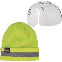 Chapeau d'hiver r&eacute;fl&eacute;chissant en tricot c&ocirc;tel&eacute; N-Ferno & insert sous-casque, Doublure en Acrylique, Moyen/Petit, Vert lime haute visibilit&eacute; Moffatt Supply & Specialties