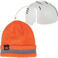 Chapeau d'hiver r&eacute;fl&eacute;chissant en tricot c&ocirc;tel&eacute; N-Ferno & insert sous-casque, Doublure en Acrylique, Moyen/Petit, Orange Moffatt Supply & Specialties