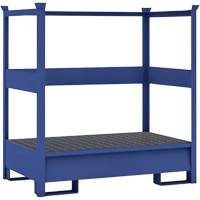 2-Drum Blue Transport Spill Containment Pallet with Side Rails, 66 US gal. Spill Capacity, 55" x 34" x 58" Moffatt Supply & Specialties