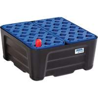 Black & Blue Spill Containment Tray with Grate, 15.8" L x 15.8" W x 7.1" H, 5.3 US gal. Spill Capacity Moffatt Supply & Specialties