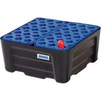 Black & Blue Spill Containment Tray with Grate, 15.8" L x 15.8" W x 7.1" H, 5.3 US gal. Spill Capacity Moffatt Supply & Specialties