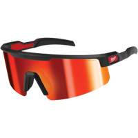 Wraparound Safety Glasses, Red/Mirror Lens, Anti-Scratch, ANSI Z87+/Meets/Exceeds CSA Z94.3 Moffatt Supply & Specialties