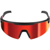 Wraparound Safety Glasses, Red/Mirror Lens, Anti-Scratch, ANSI Z87+/Meets/Exceeds CSA Z94.3 Moffatt Supply & Specialties