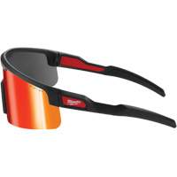 Wraparound Safety Glasses, Red/Mirror Lens, Anti-Scratch, ANSI Z87+/Meets/Exceeds CSA Z94.3 Moffatt Supply & Specialties