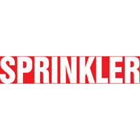 Marqueur de tuyau "Sprinkler", Autocollant, 1" h x 8" la, Blanc/rouge Moffatt Supply & Specialties