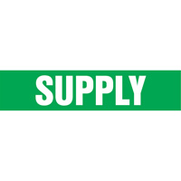 Marqueurs de tuyau "Supply", Autocollant, 4" h x 24" la, Blanc/vert Moffatt Supply & Specialties