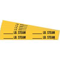 "Blank LB. Steam" Pipe Markers, Self-Adhesive, 1-1/8" H x 7" W, Black on Yellow Moffatt Supply & Specialties