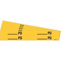 "Blank PSI" Pipe Markers, Self-Adhesive, 1-1/8" H x 7" W, Black on Yellow Moffatt Supply & Specialties