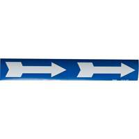 Arrow Pipe Markers, Self-Adhesive, 4" H x 12" W, White on Blue Moffatt Supply & Specialties