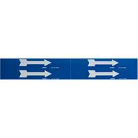Arrow Pipe Markers, Self-Adhesive, 1-1/8" H x 7" W, White on Blue Moffatt Supply & Specialties