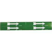 Arrow Pipe Markers, Self-Adhesive, 1-1/8" H x 7" W, White on Green Moffatt Supply & Specialties