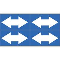 Dual Direction Arrow Pipe Markers, Self-Adhesive, 1-1/8" H x 7" W, White on Blue Moffatt Supply & Specialties