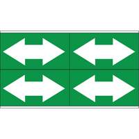 Dual Direction Arrow Pipe Markers, Self-Adhesive, 1-1/8" H x 7" W, White on Green Moffatt Supply & Specialties