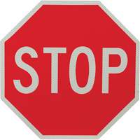 Double-Sided "Stop/Slow" Traffic Control Sign, 18" x 18", Aluminum, English Moffatt Supply & Specialties