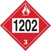 Plaque-&eacute;tiquette TMD 1202 pour liquide inflammable huile combustible, Plastique Moffatt Supply & Specialties